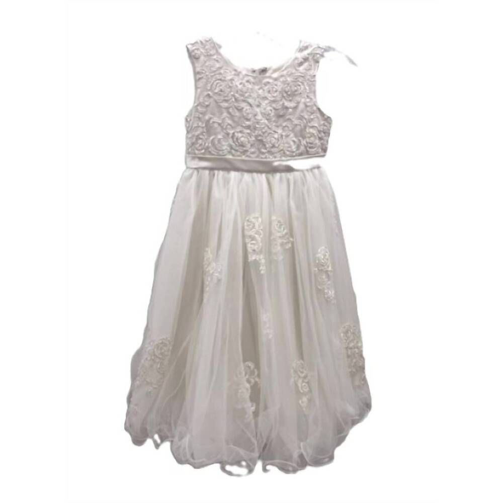 NEW JOAN CALABRESE girls gardenia embroidered lace dress in ivory